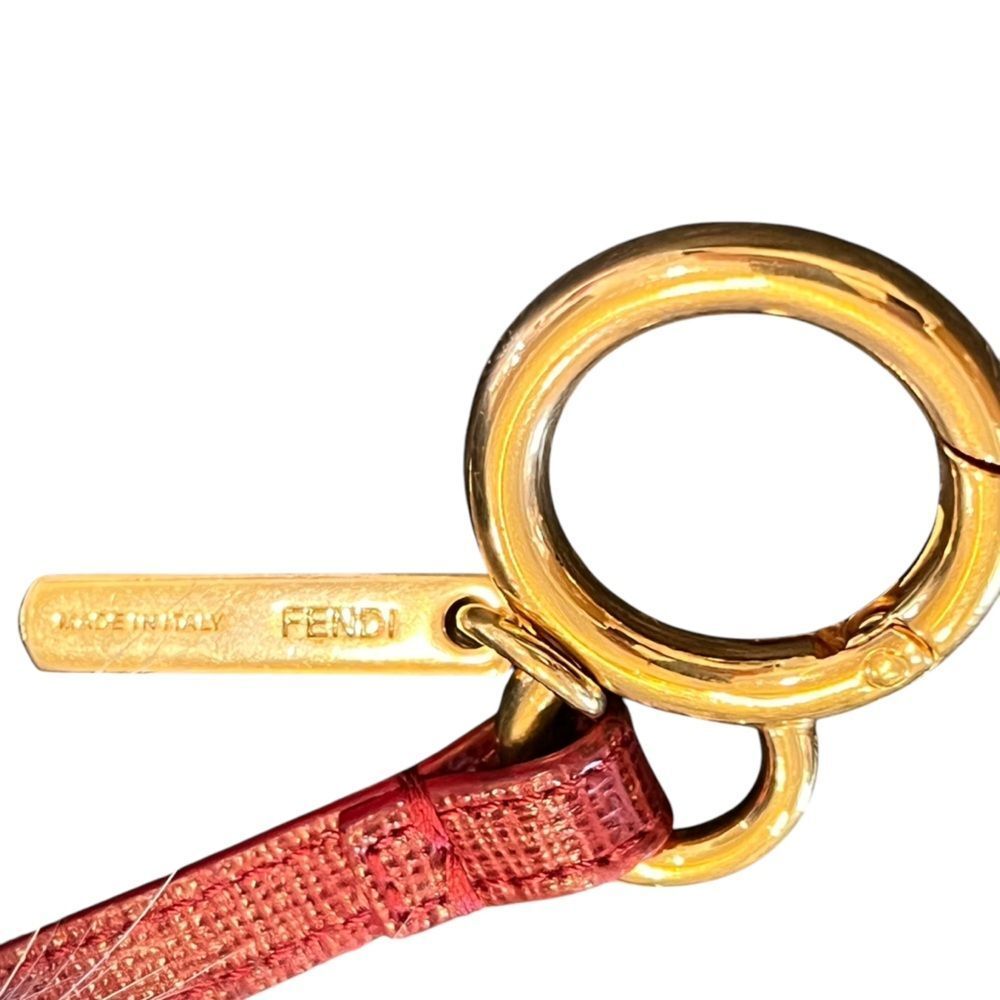 Authentic Fendi Pom Pom Fur Bag Charm /Key Ring White Navy - Picture 3 of 4